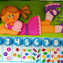 Painel de números em EVA para sala de educação infantil com moldes.