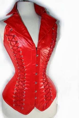 Loi.color Gothic Style Strong Steel Boned Lace up Red Leather Corset Bustier top 2XL Loi.color Gothic Style Strong Steel Boned Lace up Red Leather Corset Bustier top 2XL