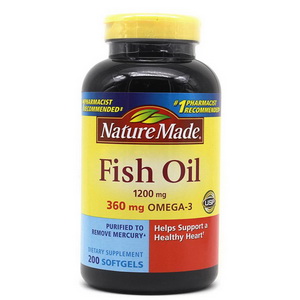 Viên Dầu Cá Nature Made Fish Oil  200 viên Hàm Lượng Omega 3  Hàng Xách Tay Từ Mỹ