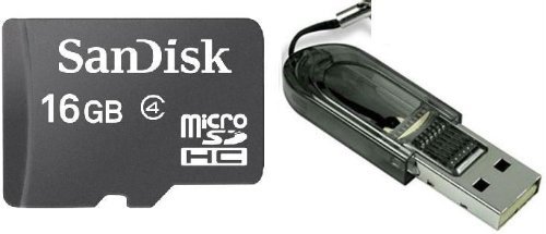 Sandisk 16GB 16G Micro SDHC Class 4 TF Memory Card with Micro SD Card Reader - Bulk Packed
