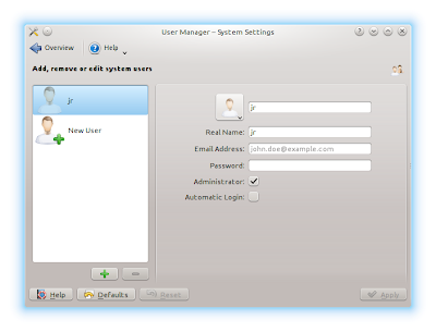 Kubuntu 13.10 - Administrador de usuarios