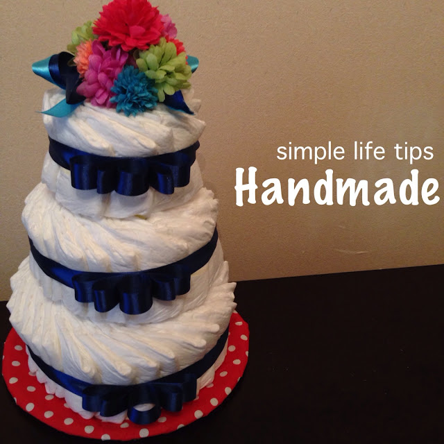 Simple Life Tips ハンドメイド おむつケーキ ポップカラーと大人カラーミックス