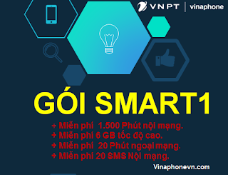 Nhận 31GB, 1500 phút nội mạng, 20 phút ngoại mạng gói SMART1 (SM1) VinaPhone