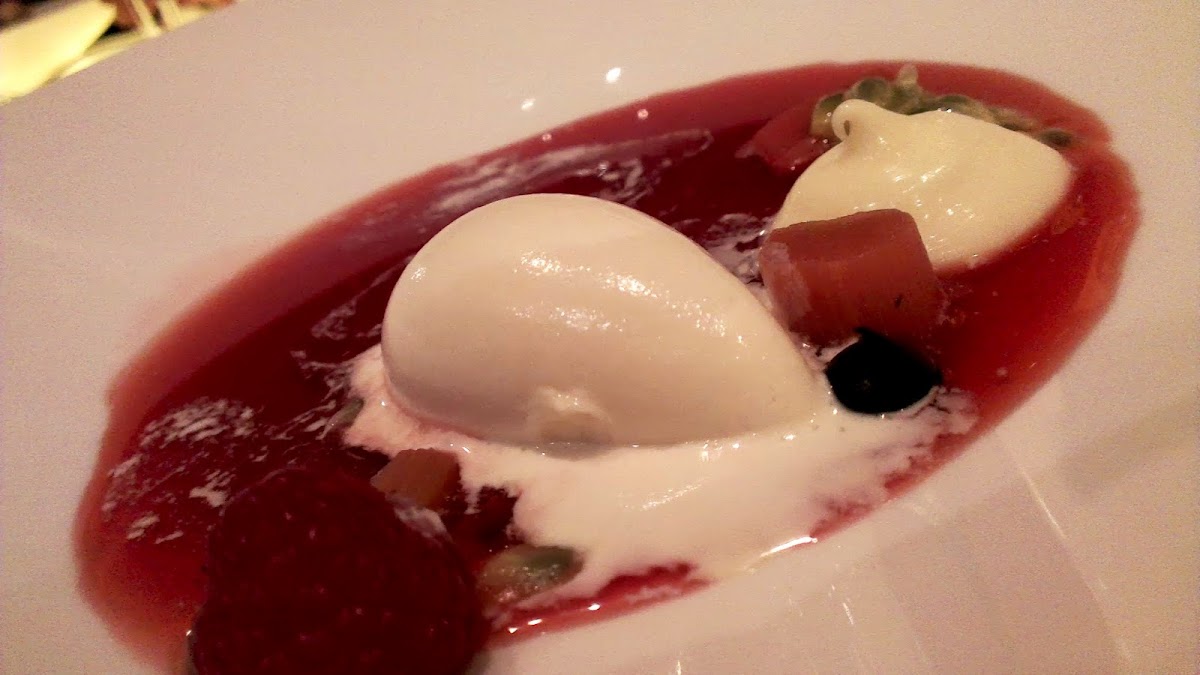 Rhubarb, liquorice, white chocolate, passionfruit - Celsius restaurant Adelaide Gouger St - ash simmonds