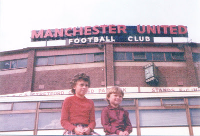 Me and my brother when we were kids outside Old Trafford