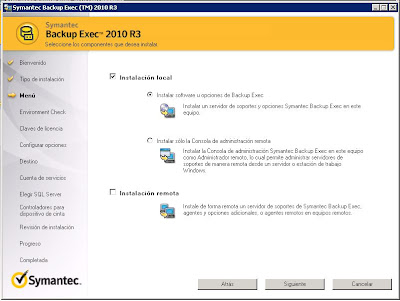 Instalar Symantec Backup Exec 2010 R3 en Windows Server 2008