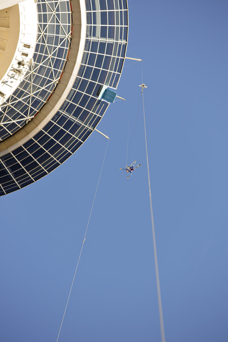 Jumping off the Stratosphere with Sky Jump Las Vegas.