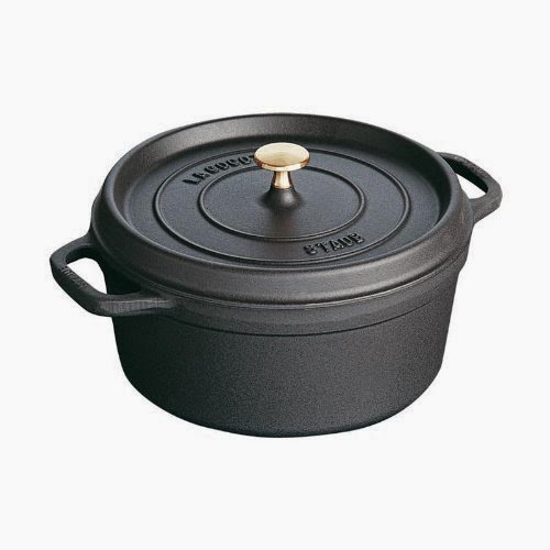  Staub Matte Black Enameled Cast Iron Round Cocotte, 9 Quart