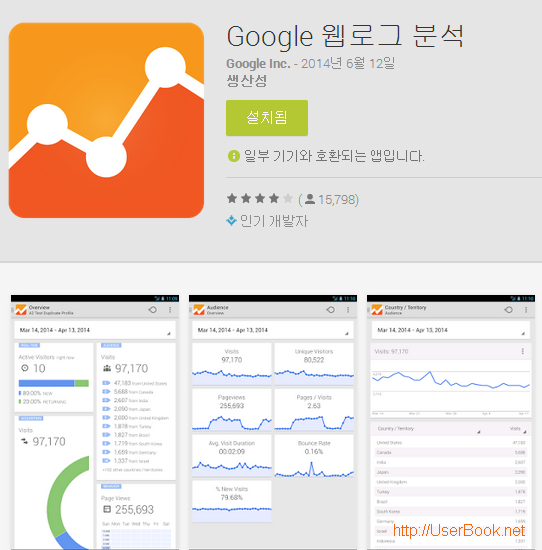 Google Analytics 웹로그 분석 안드로이드 앱