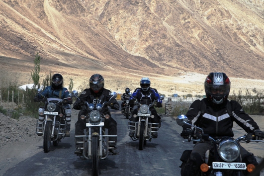 Royal Enfield Users take part in the ninth edition of the Royal Enfield Himalyan Odyssey, the ultimate ride of adventure motorcycling in India