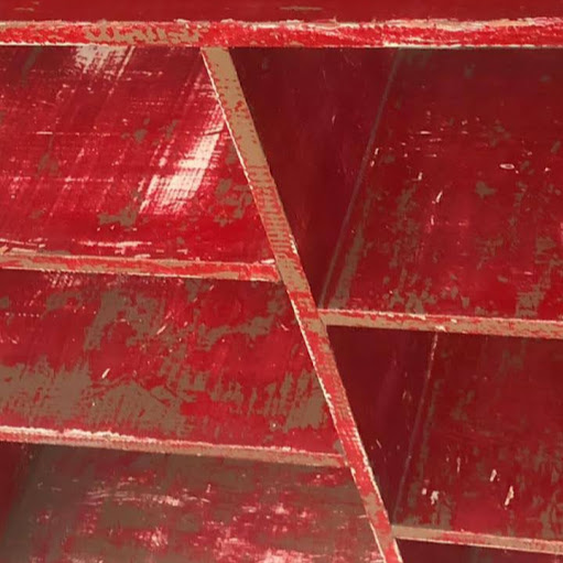 Red Shelf Decor