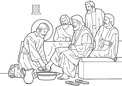 jesus washes his disciples feet coloring pages
