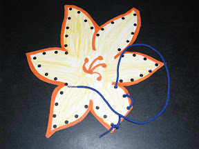 Flower sewing card