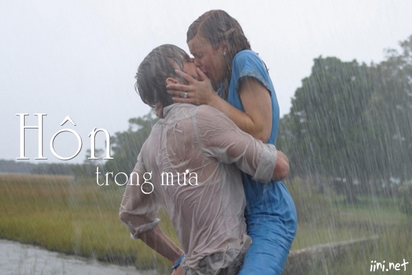 thơ tình lãng mạn - nụ hôn trong mưa