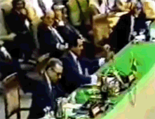 مشاجرة بين مبارك والقذافي