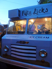 Fifty Licks ice cream truck at the Good Food Here food cart pod