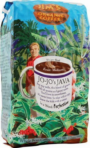 Coffee Jim's Organic Coffee Beans, Jo-Jo's Jav OG1 12 oz. (Pack of 6) Affordable