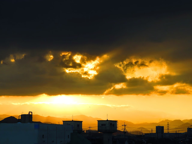 吉田太陽の丘公園から夕方の風景-9