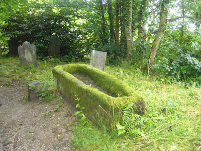 A medieval coffin, not a very common sight on the South West Coast Path