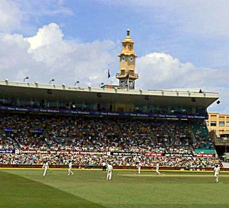cricket stadium with players