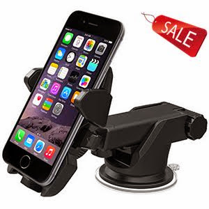 iOttie Easy One Touch 2 Car Mount Holder for iPhone 6 (4.7)/Plus (5.5) /5s/5c, Samsung Galaxy S5/S4/S3/Note 4/3, Google Nexus 5/4, LG G3 - Retail Packaging - Black