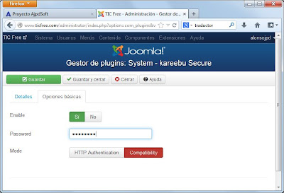 Proteger acceso administracin de Joomla! con Kareebu Secure