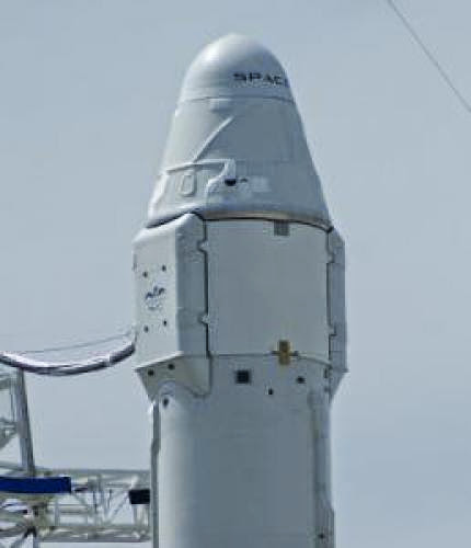 Falcon 9 With Dragon Vertical On Launch Pad Blue Bell Sundae Ice Cream Cups Loaded