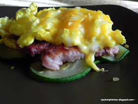 Zucchini, Ham, Eggs, and Cheese