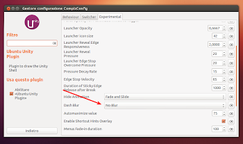 "No Blur" su CCSM in Ubuntu Linux