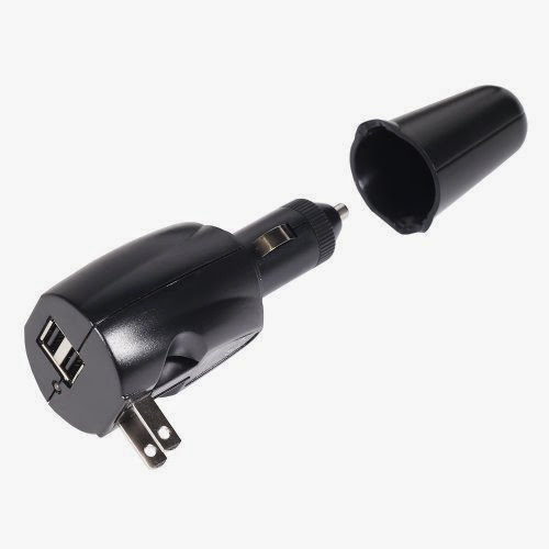  Fosmon Dual USB Car and Travel / Wall / AC Charger Adapter for Devices Using USB Charging Cables
