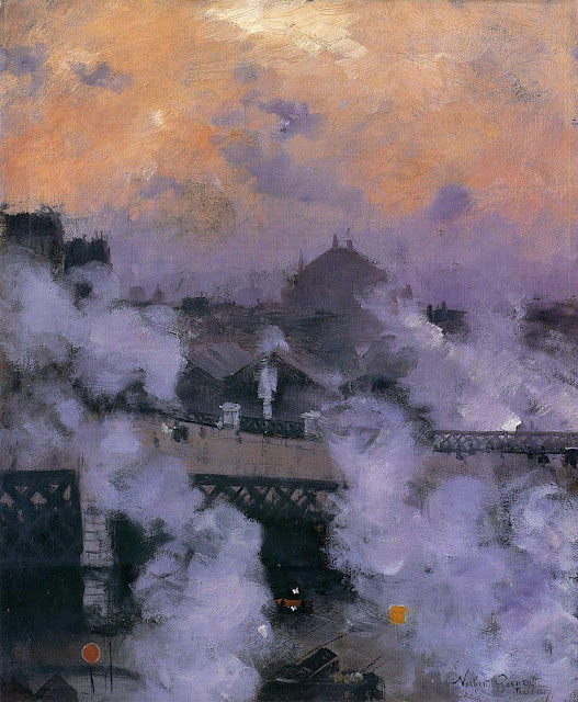 Norbert Goeneutte - The Pont de l'Europe at Night