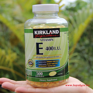 Viên uống Kirkland Signature 400IU Vitamin E  đẹp da của Mỹ