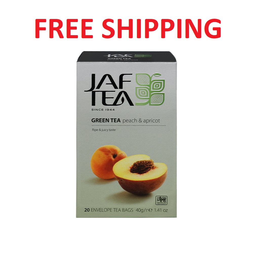 JAF TEA - Peach Black Tea - 6 Boxes, 120 Tea Bags (20 each), Hot or Iced Tea