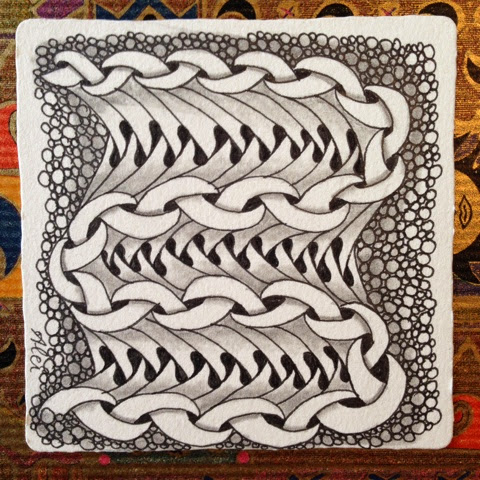 Alei Zentangles and Inspiration : Chainging in Square One