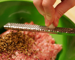 mincing garlic