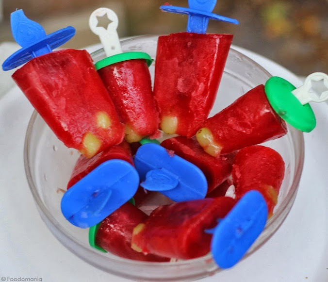 Fruit Popsicles Recipe | DIY- How to make healthy Fresh Fruit Ice Pops | Watermelon Strawberry Pops | Easy Summer Treats | Written by Kavitha Ramaswamy from Foodomania.com