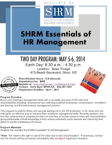 Two Day SHRM Essentials by Mississippi SHRM