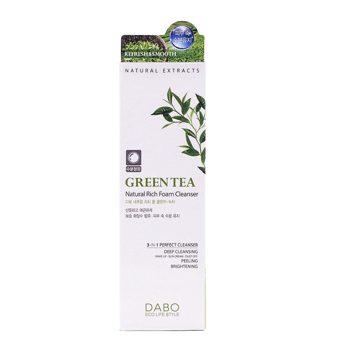 Review sữa rửa mặt DABO Green Tea Natural Rich Foam Cleanser