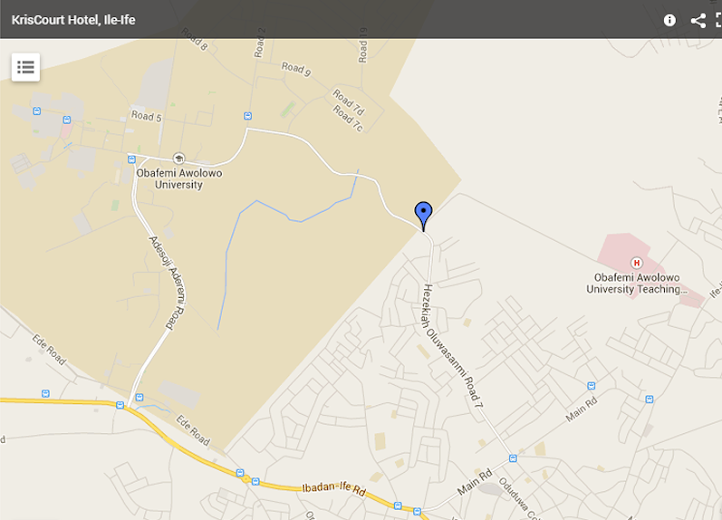 KrisCourt Hotel, Ile-Ife location map