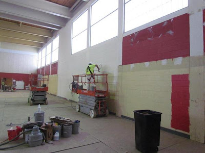 Gym walls getting painted Gym walls getting painted