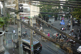 view outside from a 2nd floor cafe in Ho Chi Minh City, Vietnam