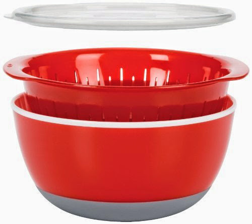  OXO Good Grips 3-Piece Berry Bowl and Colander Set, Red