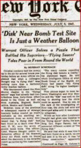 The New York Times Misinformation About Roswell July 9Th 1947