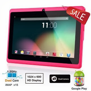 Dragon Touch® 7'' Pink Dual Core Y88 Google Android 4.1 Tablet PC, Dual Camera, HD 1024x600, Google Play Pre-load, HDMI, 3D Game Supported (enhanced version of A13) [By TabletExpress]