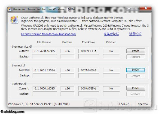 UniversalThemePatcher x86 Mang giao diện Windows 8 vào Windows 7