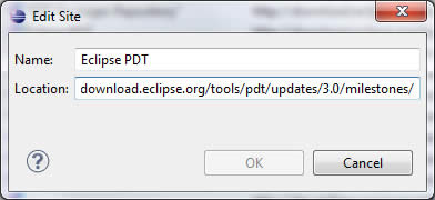 Eclipse 3.7 PDT 3 add Site