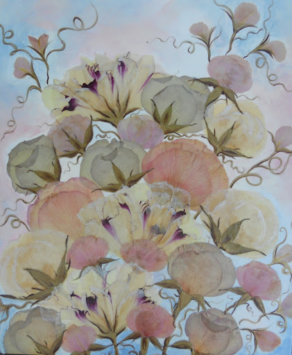 CurlyArt bouquet painting preservation of wedding bouquet on canvas