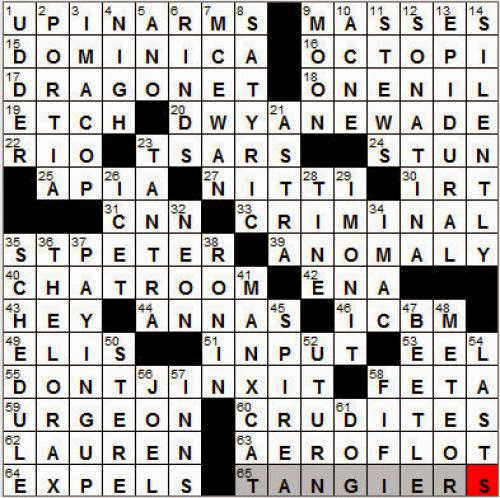 0915 12 New York Times Crossword Answers 15 Sep 12 Saturday