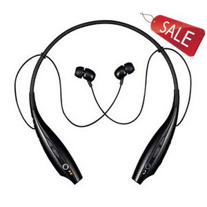LG Tone Wireless Bluetooth Stereo Headset - Retail Packaging - Black/Orange