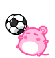 pink mouse jugando fubol, haciendo maravillas con la pelota